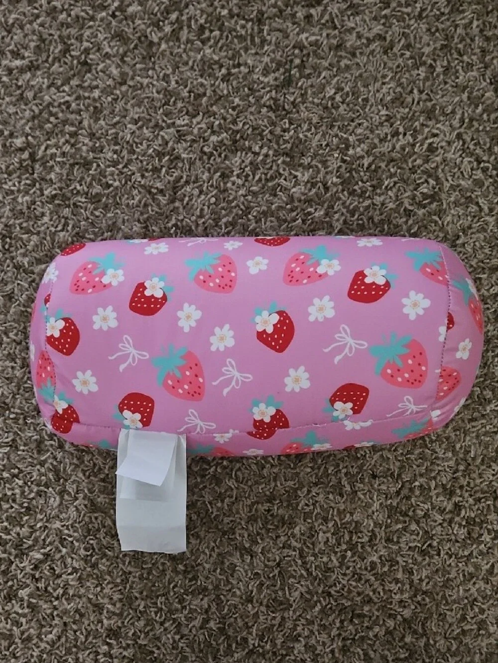 Comfort Bay Pink Strawberry Print Microbead Pillow
